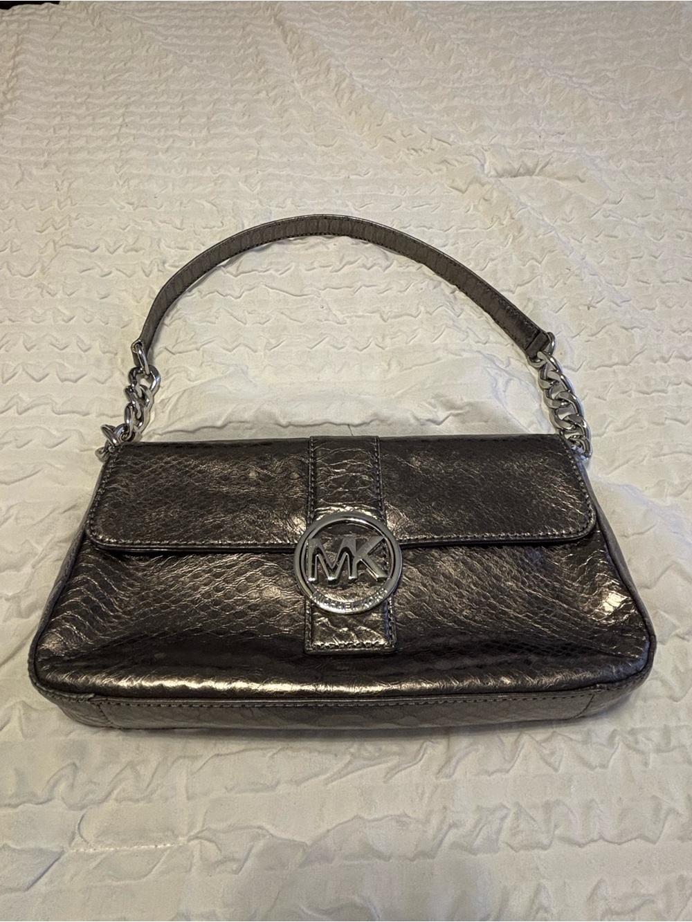Michael Kors Metallic Gunmetal Shoulder Bag